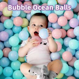 Sand Play Water Fun Baby 5.5/7CM Bubble Ocean Balls Safety Colourful Plastic Water Pool Ball for Kid Funny Bath Bubble Ball Toy Balls Pit Tent Toys 230620