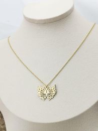 Chains Butterfly 2023 Fashion Electrocardiogram Pendant Necklace Women Love Shape Jewellery Steel Accessories