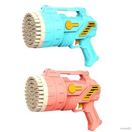 Sand Play Water Fun Bubble Gun Rocket 69 Holes Soap Bubbles Machine Christmas Gift Gun Shape Automatic Blower Pomperos Toys For Kids Xmas R230620