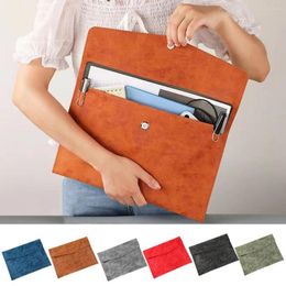 Storage Bags File Bag Dirt Resistant Large Capacity Tight Stitching Anti-scratch Faux Leather A4 Snap Button Document Folder Office