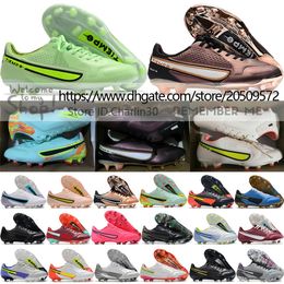 Send With Bag Quality Football Boots Tiempo Legend 9 Elite FG Academy AG Training Soccer Cleats Mens Outdoor Leather Comfortable World Cup Knit Football Shoes US 6.5-12