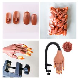 Nail Practise Display Nail Art Practise Tool Movable Training Model Simulation Hand Bendable Self-Assembly Nails Tip Adjustable Fake Hands 230619