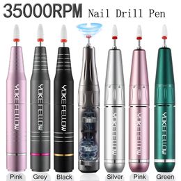 Nail Manicure Set 3500030000RPM Portable Electric Nail Drill Machine For Pedicure Nail File Manicure Milling Cutter With Ceramic Nail Polish Pen 230619