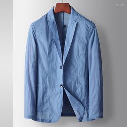 Men's Suits Men Spring Summer Thin Light Suit Blazer Casual Business Coat Plus Size Boys Long Sleeve Button Up Jacket