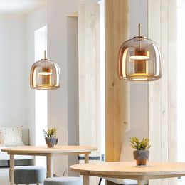 Pendant Lamps Nordic Led Glass Restaurant Lamp Minimalist Bar Light Living Room Bedroom Bedside Designer Small Suspension Fixtures
