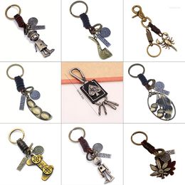Keychains Ocean Vintage Alloy Peculiar Pendant Key Chain For Women Men Student Bag Car KeyRing Jewelry Violin Foliage Accessories Gift