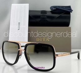 Top Original wholesale Dita sunglasses online store DITA MACH ONE Square Sunglasses Matte Black Rose Gold Mirror Gradient L