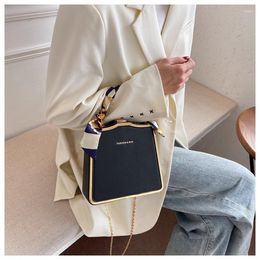 Evening Bags Silk Scarf Women's Small Square Bag Fashion Box Brand Retro Chain Handbag Shoulder Messenger