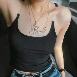 Women's Tanks Women 2023 Spaghetti Strap Camis Knitting Invisible Crop Tank Top In Rib