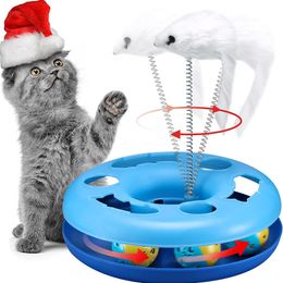 Cat Furniture Scratchers Funny Toys for Indoor Cats Interactive Kitten Roller Tracks with Catnip Spring Pet Toy Exercise Balls Teaser Mouse 230620