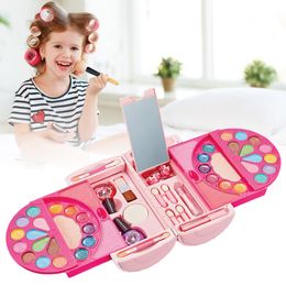 Beauty Fashion Girls Cosmetics Makeup Pretend Toy Kit Portable Make Up Washable Play Makeup Toys for Children Kids Christmas Gift Toys 230619