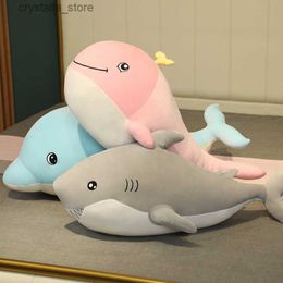 30cm Lovely Dolphin Whale Shark Plush Toys Stuffed Soft Cute Animal Dolls Sofa Decor Baby Pillow Cushion for Kids Children Gifts L230518