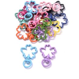 500Pcs 24x34mm Snap Hook Trigger Clips Buckles For Keychain Flower Lobster Clasp Hooks For DIY Jewelry Making Necklace Accessory