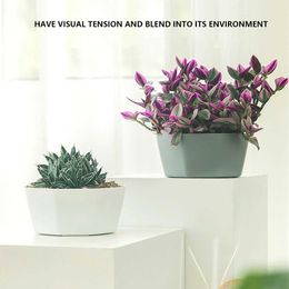 Planters Pots Pot Bunga Perkebunan Tanaman Sukulen Membuka Nampan Bawah Pot Bunga Rumah Dalam Ruangan Bunga Tahan Lama dengan Ventilasi Sejuk