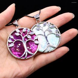 Pendant Necklaces Fashion Tree Of Life Shell Necklace Natural Abalone Fit Jewerly Party Gift 42x50mm Length 40cm
