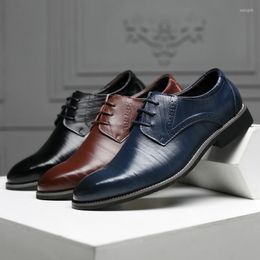 Dress Shoes Male Casual Cow Genuine Leather Men's Oxfords Brogue Formal Office Business Party Men Big Size 38-48