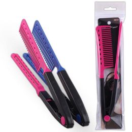 New Design V-Shaped Professional Beauty Styling Comb Clip-on Hair Straightener Hair Brush Styling Tools Fast Shipping F3435 Emddg