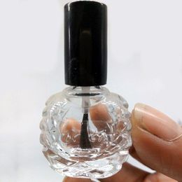 10ml Empty Nail Polish Bottle With Black Small Brush Nail Art Container Glass Nail Oil Bottles fast shipping F748 Akfgd