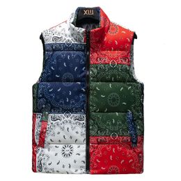 Men's Vests Winter Men Vest Sleeveless Parka Waterproof Patchwork Thick And Comfortable Male Fashion Waistcoat Size 4XL 5XL 230620