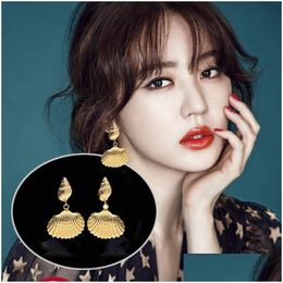 Dangle Chandelier Sea Shell Pendant Earrings Creative Ladies Clothing Birthday Valentines Day Wild Gold Dr Dhnwq