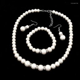 Chains Gorgeous Classic Wedding Pearl Necklaces Set Jewellery For