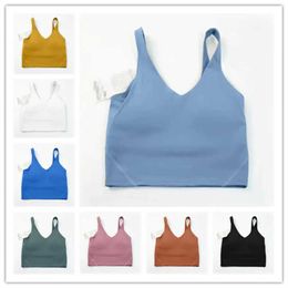 2023 Lu-20 u Back Yoga Align Tank Gym Clothes Women Casual Running Nude Tight Sports Bra Fitness Beautiful Underwear Vest Shirt