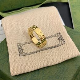 Luxury nail ring mens ring rings designer Fashion Titanium Steel Engraved Letter Pattern designer ring engagement ring Size 5-11 rings for women wholesales