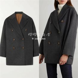 Women Coats Brunello Spring and Summer Cucinelli Wool Cashmere Suit Grey Jacket