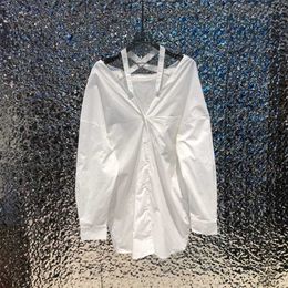 Women's Blouses & Shirts designer Summer New Casual Simple Sexy Off Shoulder Cross Back Design Shirt Dress Women ZY5I