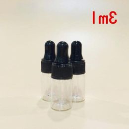 1ML 2ML 3ML Refillable Pipette Drop Bottles Small Cobalt clear Sample Glass Eye Dropper Essential fast shipping F385 Rsmcd