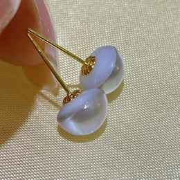 Stud Earrings Simple Natural Seawater Mabe Pearls 18K Gold 7-8mm Silver Grey Japanese Real Akoya Pearl Jewellery