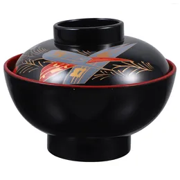 Bowls Miso Bowl Small Soup Lidded Restaurant Compact Plastic Container With Lid Mixing Traditional Japanese Dessert