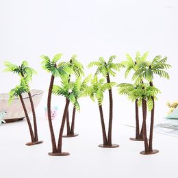 Decorative Flowers 10pcs Artificial Palm Plants Leaves Faux Fake Tropical Mini Tree Imitation Leaf