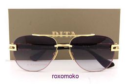 Top Original wholesale Dita sunglasses online store Brand New DITA Sunglasses GRAND EVO TWO DTS139 A 01 Yellow Gold Black Dark Grey