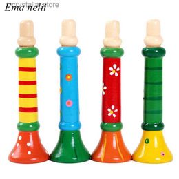 Hot Baby Wooden Small Horn Whistle Musical Instrument Toys Kids Colorful Intellectual Developmental Vocal Toy for Children Gift L230518