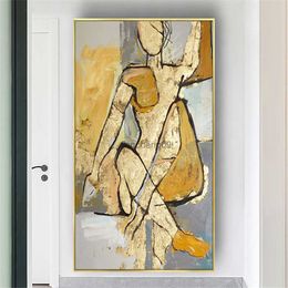 Top Selling Picasso Works Modern Pure Handmade Oil Paintings Abstract Canvas Image Figure Wall Pictures For Home Decor Art Mural L230620