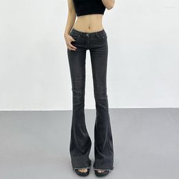 Women's Jeans TVVOVVIN Summer INS Style Low Waist Flare Pants Extended Floor Sweeping Spicy Girls Versatile Off Old 26YR