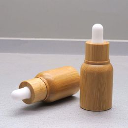 10ml Empty Bamboo Essential Oil Dropper Bottle with Glass Inner Container Aromatherapy Refillable bottles F744 Nxrpb