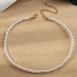 Choker Vintage Style Simple Imitation Freshwater Pearl Chain Necklaces For Women Wedding Love Gifts Necklace Fashion Glamour Jewellery