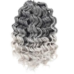 Nxy Hair Wigs 12 Inch Ocean Wave Crochet Ombre Orange Braids Synthetic Braiding for Black Women 230619