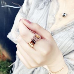 Cluster Rings Bag Buckle Titanium Steel Rose Gold Couple Ring Japanese And Korean Fashionista Hand Jewellery