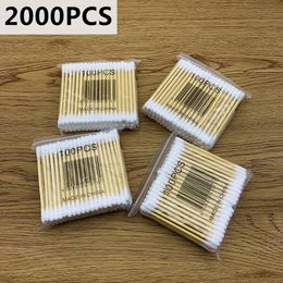 Cotton Swabs 2000pc Double Head Swab Bamboo Wood Sticks Disposable Buds For Beauty Makeup Nose Ears Cleaning Tools 230619