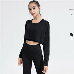 Active Shirts Loose Long Sleeve Tattered Flower Shirt Breathable Workout Sportswear Running Fitness Gym Women Sport Yoga