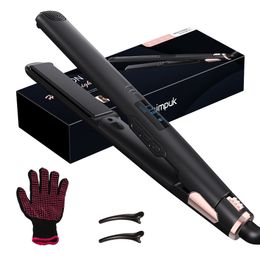 Hair Straighteners Professional Straightener 2 In 1 Dual Voltage Flat Iron Curler Adjustable Temperature Fast Heating Straightening 230620