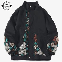 Men's Jackets American Stand Collar Jacket Spring Harajuku Bomber Casual Vintage Coat Unisex Oversize Patchwork Baseball Uniform 230620