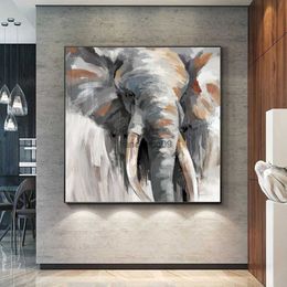 Evershine Oil Painting Elephant Abstract 100% Hand Painted Picture Animal Handmade On Canvas Modern Mural Wall Decoration L230620