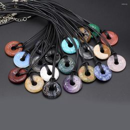 Pendant Necklaces Natural Stone Big Hole Beads Necklace Fashion Turquoises Rose Quartzs For Women Making DIY Party Exquisite Gift