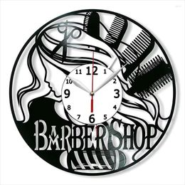 Wall Clocks Barber Shop Record Clock 12" Gift For Lover Original Home Decor