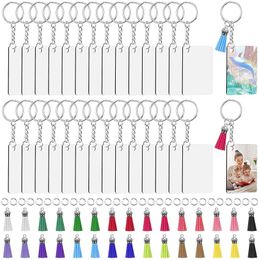 New 120 Pieces/lot Sublimation Key Chain Tassel Blank Board Key Chain Vehicle Thermal Transfer MDF Chain Embryo Pendant