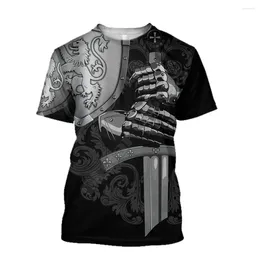 Men's T Shirts Men's Scottish Lion Armour Role-playing Clothing 3D Printed T-shirt Summer Casual Short Sleeved Top